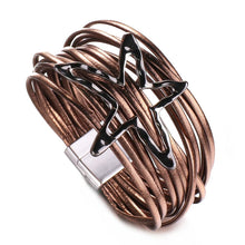 Load image into Gallery viewer, Star Leaf Flower Round Elegant Charm Leather Bracelets