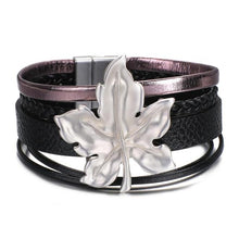 Load image into Gallery viewer, Star Leaf Flower Round Elegant Charm Leather Bracelets