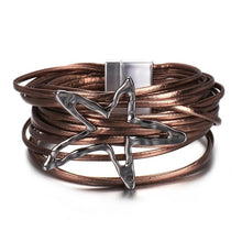 Load image into Gallery viewer, Star Leaf Flower Round Elegant Charm Leather Bracelets