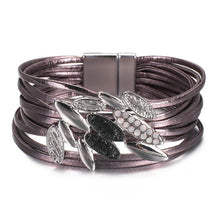 Load image into Gallery viewer, Star Leaf Flower Round Elegant Charm Leather Bracelets