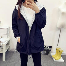 Load image into Gallery viewer, Hooded Reversible Zipper Jacket