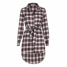 Load image into Gallery viewer, Long Sleeve Plaid Shirt Tunic