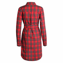 Load image into Gallery viewer, Long Sleeve Plaid Shirt Tunic