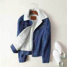 Load image into Gallery viewer, Lamb Wool Denim Jacket