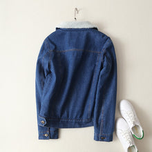 Load image into Gallery viewer, Lamb Wool Denim Jacket