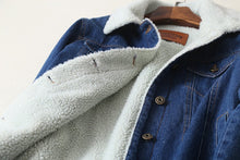 Load image into Gallery viewer, Lamb Wool Denim Jacket