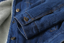 Load image into Gallery viewer, Lamb Wool Denim Jacket