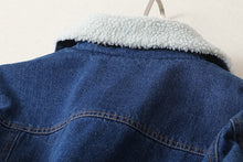 Load image into Gallery viewer, Lamb Wool Denim Jacket