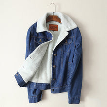 Load image into Gallery viewer, Lamb Wool Denim Jacket