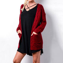 Load image into Gallery viewer, Knitted Long Cardigan With Pockets