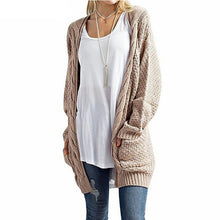 Load image into Gallery viewer, Knitted Long Cardigan With Pockets