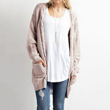Load image into Gallery viewer, Knitted Long Cardigan With Pockets