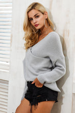Load image into Gallery viewer, V Neck Cross Knitting Sweater