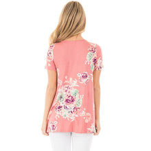 Load image into Gallery viewer, Short Sleeve V-Neck Printed Floral Top
