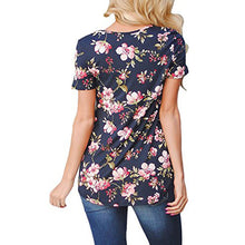 Load image into Gallery viewer, Short Sleeve V-Neck Printed Floral Top
