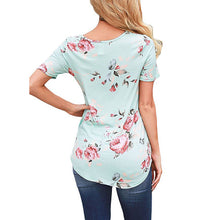 Load image into Gallery viewer, Short Sleeve V-Neck Printed Floral Top
