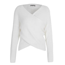 Load image into Gallery viewer, V Neck Cross Knitting Sweater