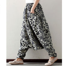 Load image into Gallery viewer, Vintage Print Cotton Linen Lantern Pants