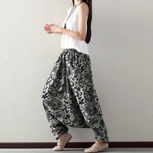 Load image into Gallery viewer, Vintage Print Cotton Linen Lantern Pants