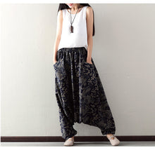 Load image into Gallery viewer, Vintage Print Cotton Linen Lantern Pants