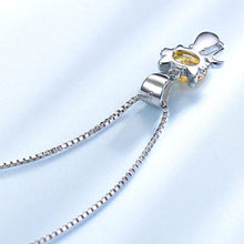 Load image into Gallery viewer, Real Silver 925 Jewelry Created Citrine Gemstone Cat Pendant Necklace