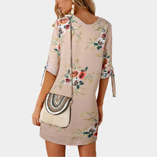 Load image into Gallery viewer, Elegant Chiffon Floral Print Boho Tunic Dress