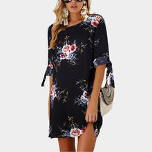 Load image into Gallery viewer, Elegant Chiffon Floral Print Boho Tunic Dress