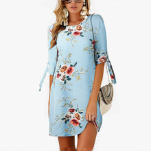 Load image into Gallery viewer, Elegant Chiffon Floral Print Boho Tunic Dress