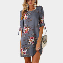 Load image into Gallery viewer, Elegant Chiffon Floral Print Boho Tunic Dress