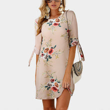 Load image into Gallery viewer, Elegant Chiffon Floral Print Boho Tunic Dress