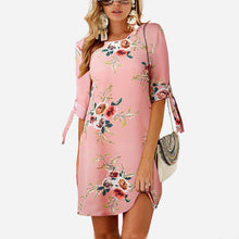 Load image into Gallery viewer, Elegant Chiffon Floral Print Boho Tunic Dress