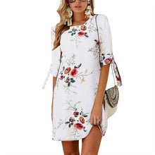 Load image into Gallery viewer, Elegant Chiffon Floral Print Boho Tunic Dress
