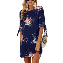 Load image into Gallery viewer, Elegant Chiffon Floral Print Boho Tunic Dress