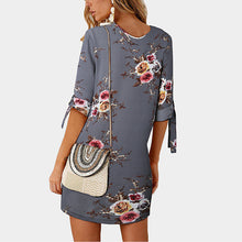 Load image into Gallery viewer, Elegant Chiffon Floral Print Boho Tunic Dress