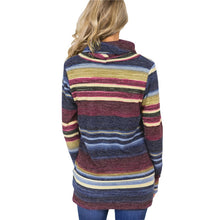 Load image into Gallery viewer, Multicolor Striped Long Sleeve Hoodies Pullover