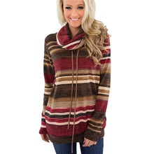 Load image into Gallery viewer, Multicolor Striped Long Sleeve Hoodies Pullover