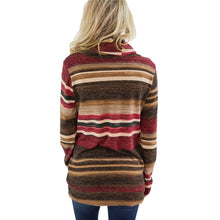 Load image into Gallery viewer, Multicolor Striped Long Sleeve Hoodies Pullover