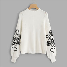 Load image into Gallery viewer, White Bishop Sleeve Eyelet Detail Jumper
