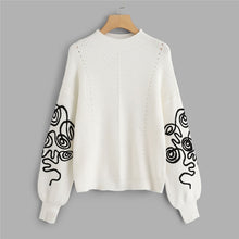 Load image into Gallery viewer, White Bishop Sleeve Eyelet Detail Jumper