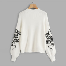 Load image into Gallery viewer, White Bishop Sleeve Eyelet Detail Jumper