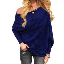Load image into Gallery viewer, Long Sleeve Knitted Sexy Off shoulder Batwing Sweater