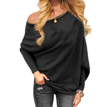 Load image into Gallery viewer, Long Sleeve Knitted Sexy Off shoulder Batwing Sweater