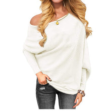 Load image into Gallery viewer, Long Sleeve Knitted Sexy Off shoulder Batwing Sweater