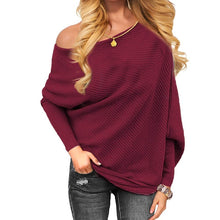 Load image into Gallery viewer, Long Sleeve Knitted Sexy Off shoulder Batwing Sweater