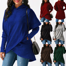 Load image into Gallery viewer, Hooded Long Sleeve Casual Asymmetric Sweatshirt