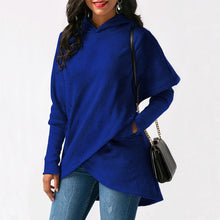 Load image into Gallery viewer, Hooded Long Sleeve Casual Asymmetric Sweatshirt