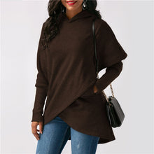 Load image into Gallery viewer, Hooded Long Sleeve Casual Asymmetric Sweatshirt