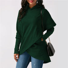 Load image into Gallery viewer, Hooded Long Sleeve Casual Asymmetric Sweatshirt