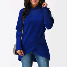 Load image into Gallery viewer, Hooded Long Sleeve Casual Asymmetric Sweatshirt