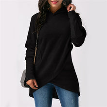 Load image into Gallery viewer, Hooded Long Sleeve Casual Asymmetric Sweatshirt